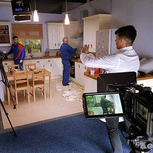 A photograph of video ad production.